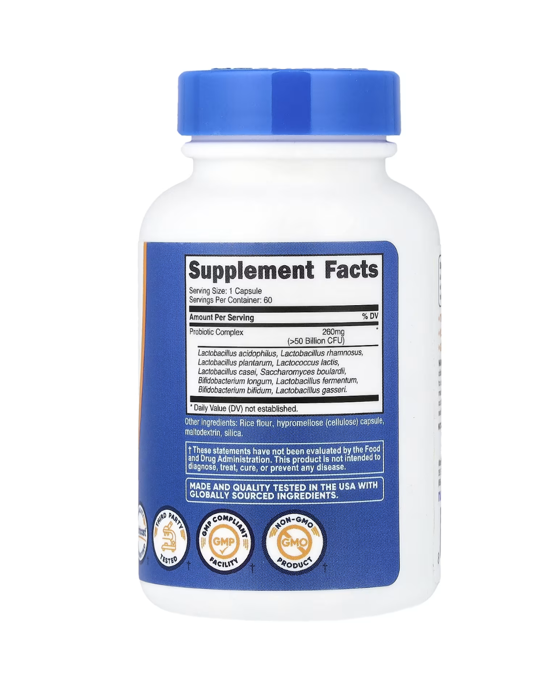 PROBIOTIC COMPLEX 50 BILLION CFU 60 CAPSULES/ COMPLEJO PROBIOTICO 50 BILLONES 60 CAPSULAS