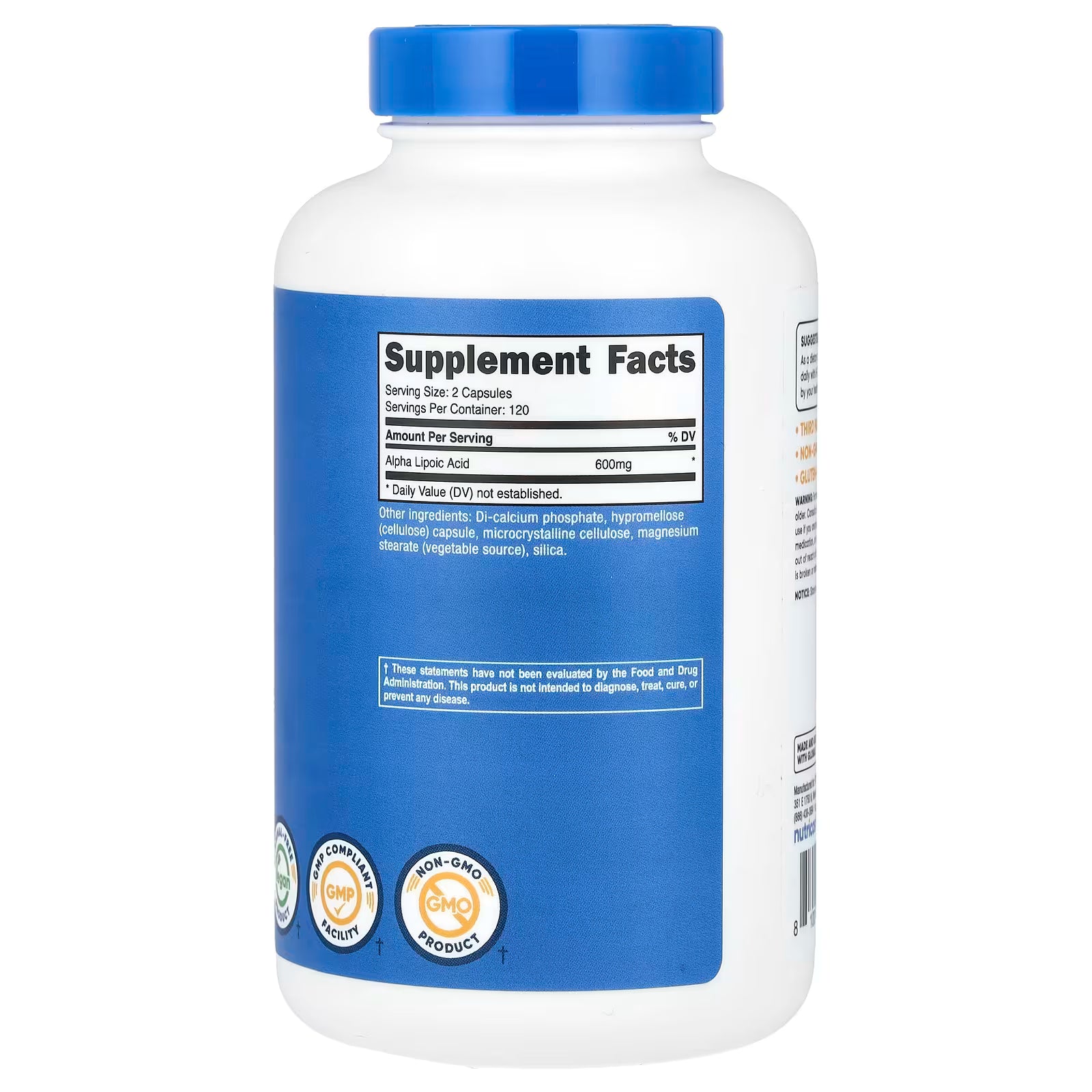 ALPHA LIPOIC ACID 600MG 240 CAPSULES/ ACIDO ALFA LIPOICO 240 CAPSULAS