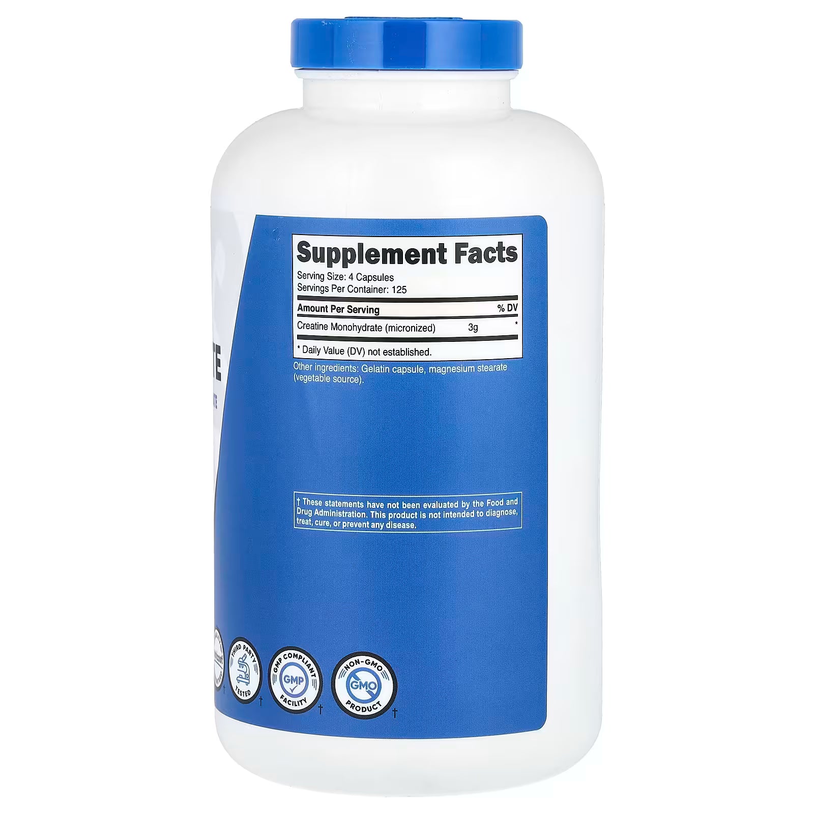 CREATINE MONOHYDRATE 3G 500 CAPSULES/ CREATINA MONOHIDRATADA CAPSULAS