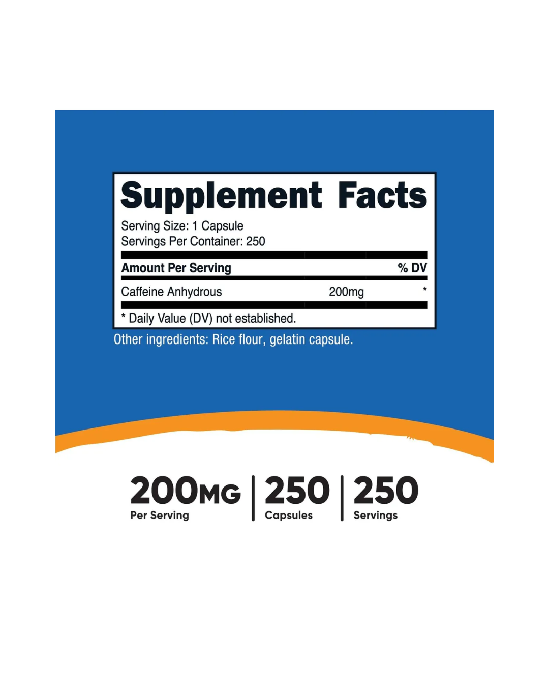 CAFEINA 200MG 250 CAPSULAS/ CAFFEINE 200 MG 250 CAPSULES