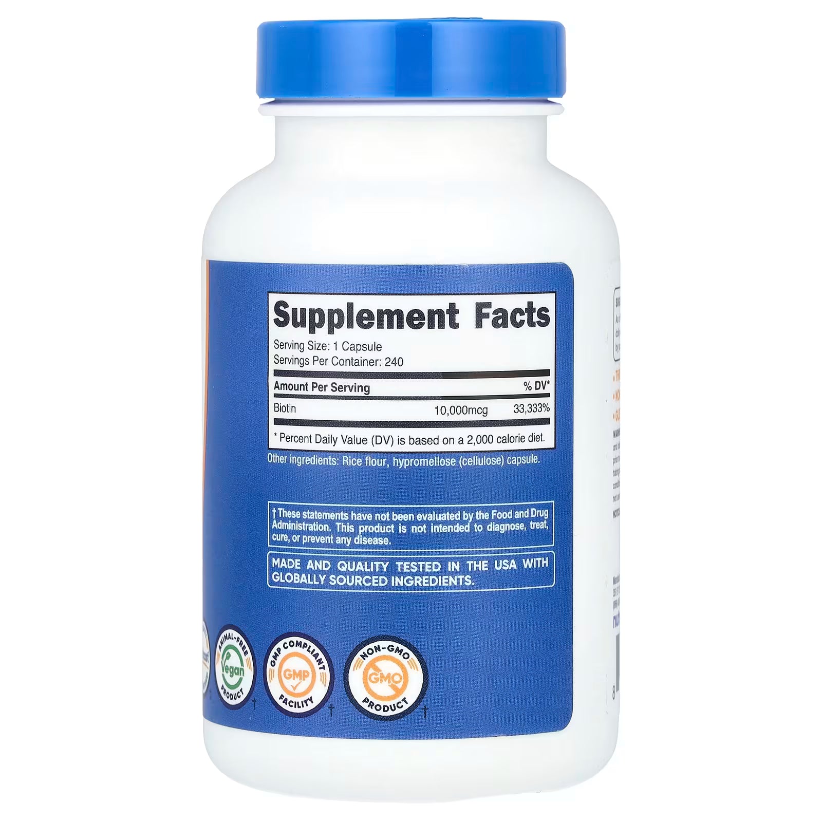 BIOTINA 10000 MCG 240 CAPSULAS/ BIOTIN 240 CAPSULES