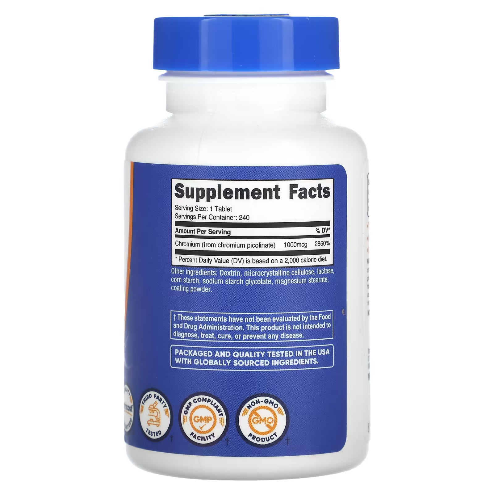 CHROMIUM PICOLINATE 1000MCG 240 CAPSULES/ PICOLINATO DE CROMO