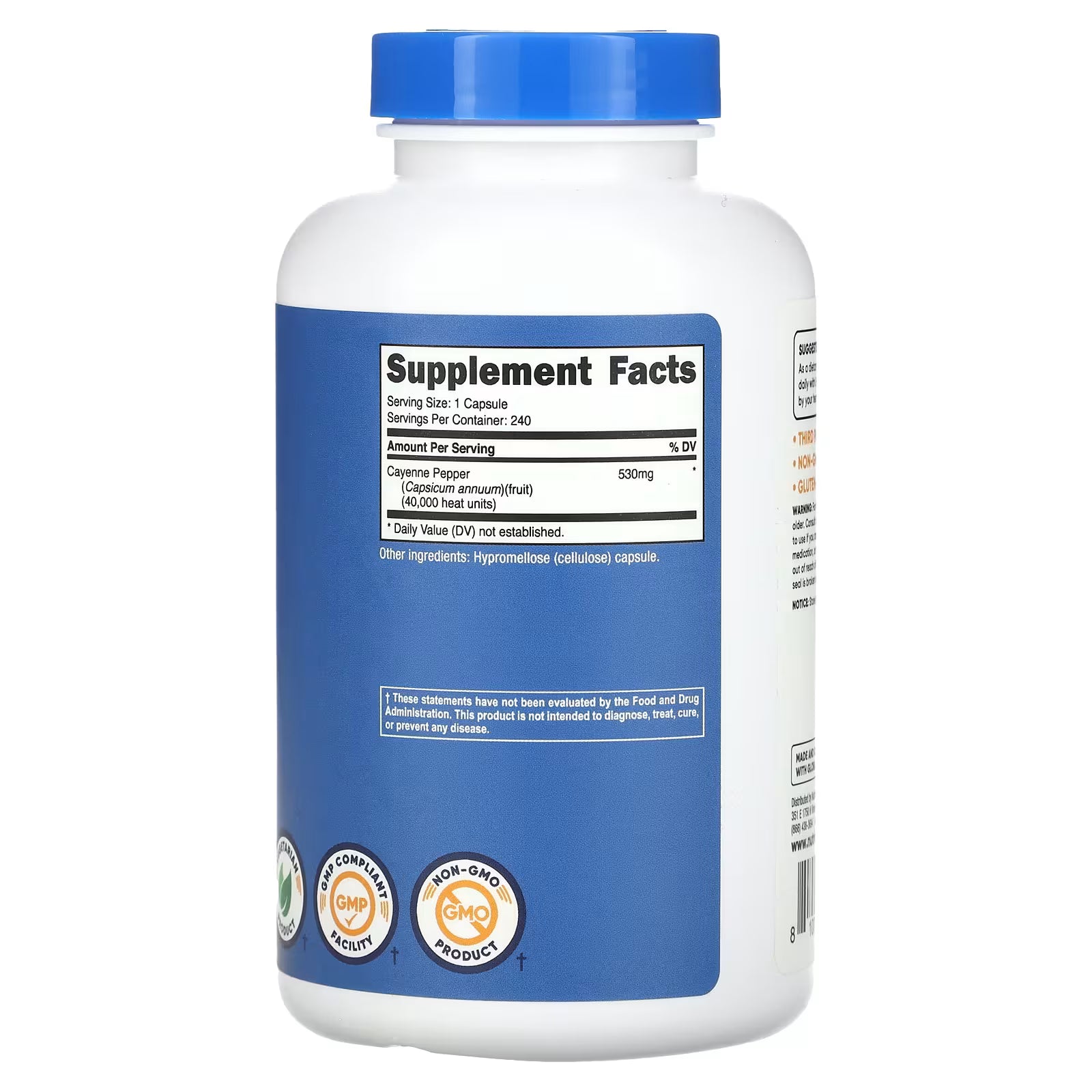 CAYENNE PEPPER PIMIENTA CAYENA 240 CAPSULAS