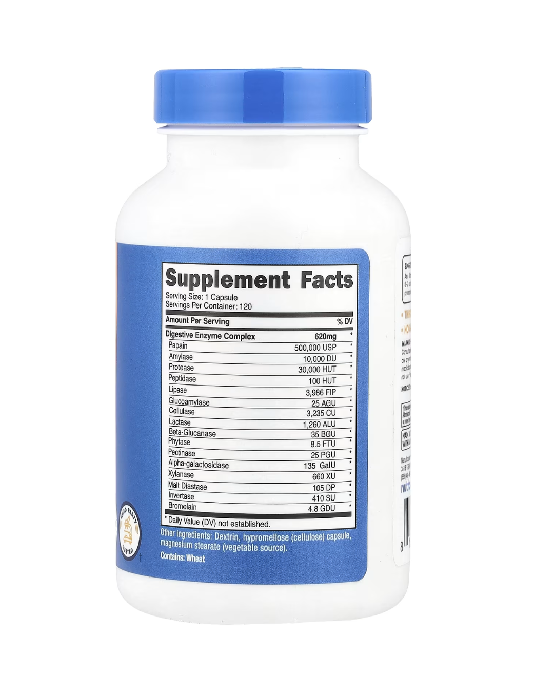DIGESTIVE ENZYMES 620 MG 120 CAPSULES / ENZIMAS DIGESTIVAS