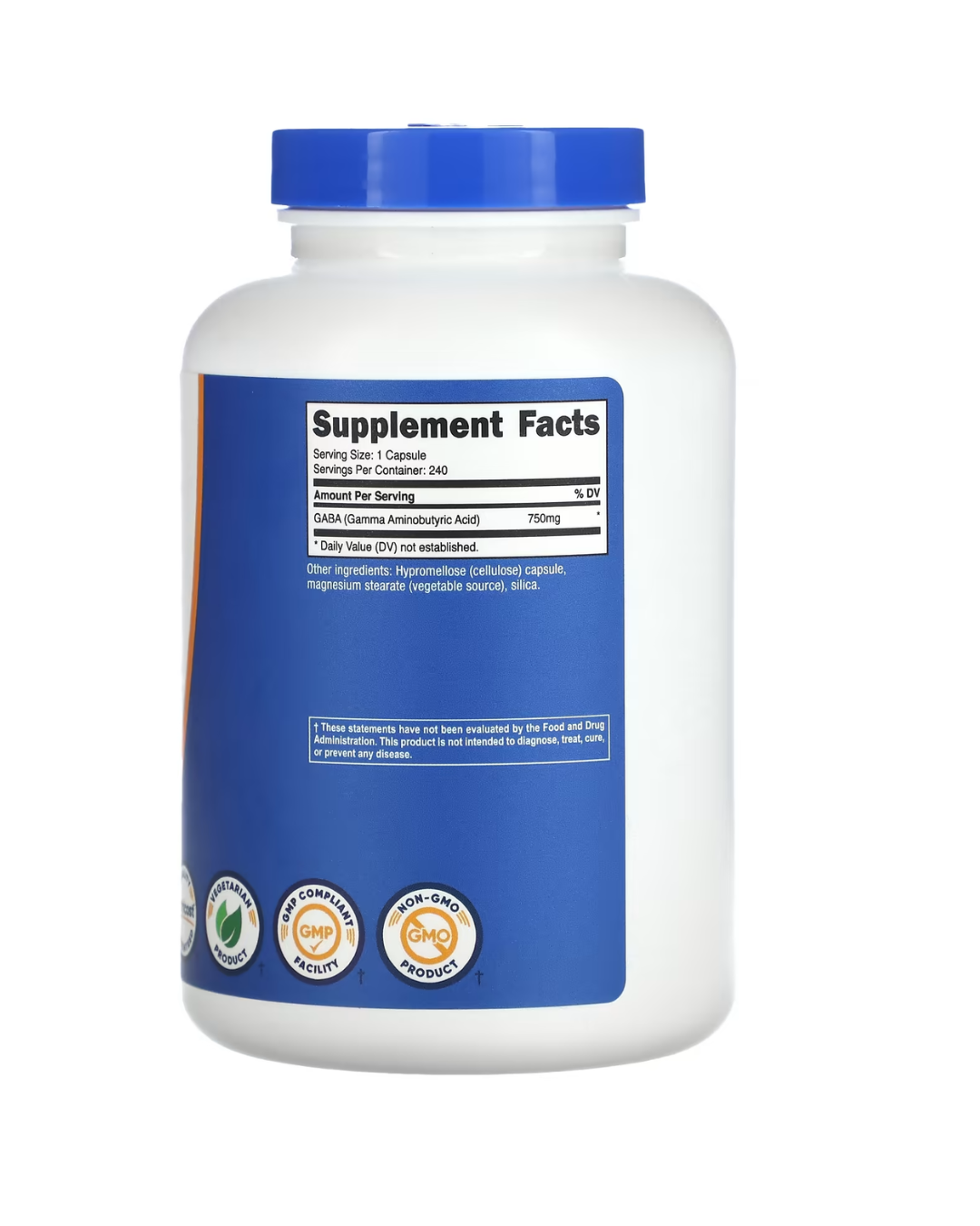 GABA 750 MG 240 CAPSULES /ácido gamma aminobutírico 240 CAPSULAS