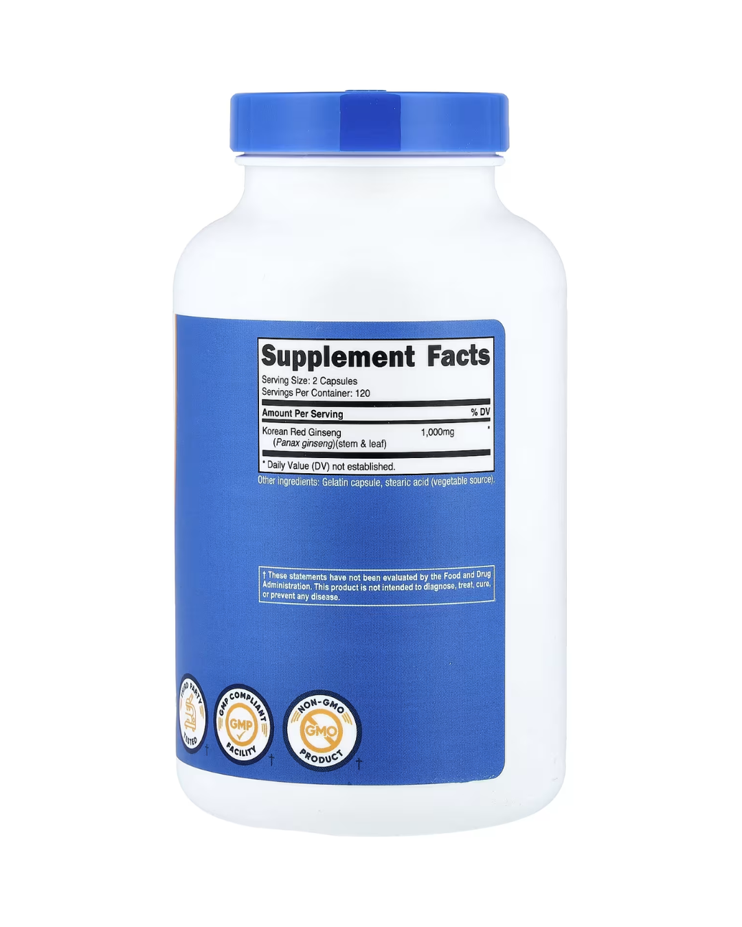 KOREAN RED GINSENG 1000MG 240 CAPSULES/ GINSENG PANAX COREANO 240 CAPSULAS