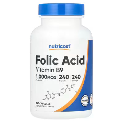 FOLIC ACID 1000MCG 120 CAPSULES/ ACIDO FOLICO VITAMINA B9