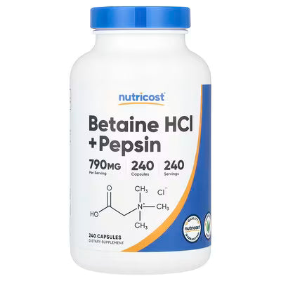 BETAINA+PEPSINA HCI 240 CAPSULAS/ BETAINE + PEPSINA HCI