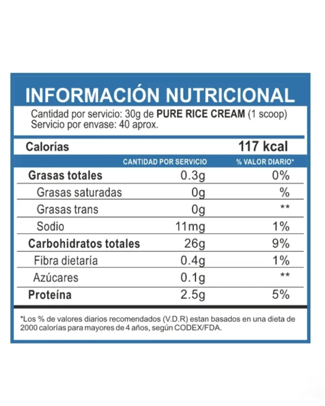 PURE RICE CREAM / CREMA DE ARROZ - UNIVERSE NUTRITION 1.2KG