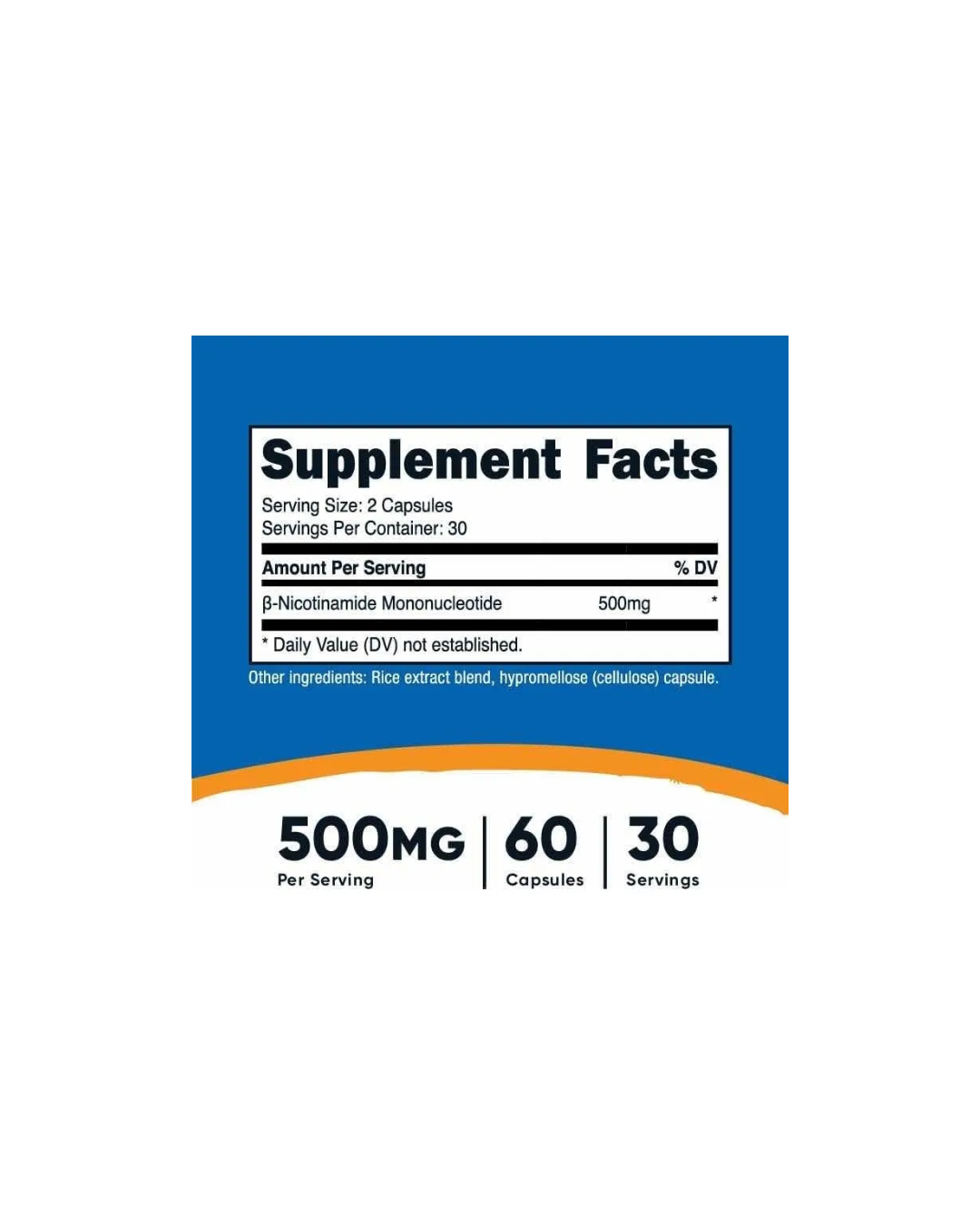 NMN 500 MG 60 CAPSULES/ NICONATAMIDA MONONUCLEOTIDA 60 CAPSULAS
