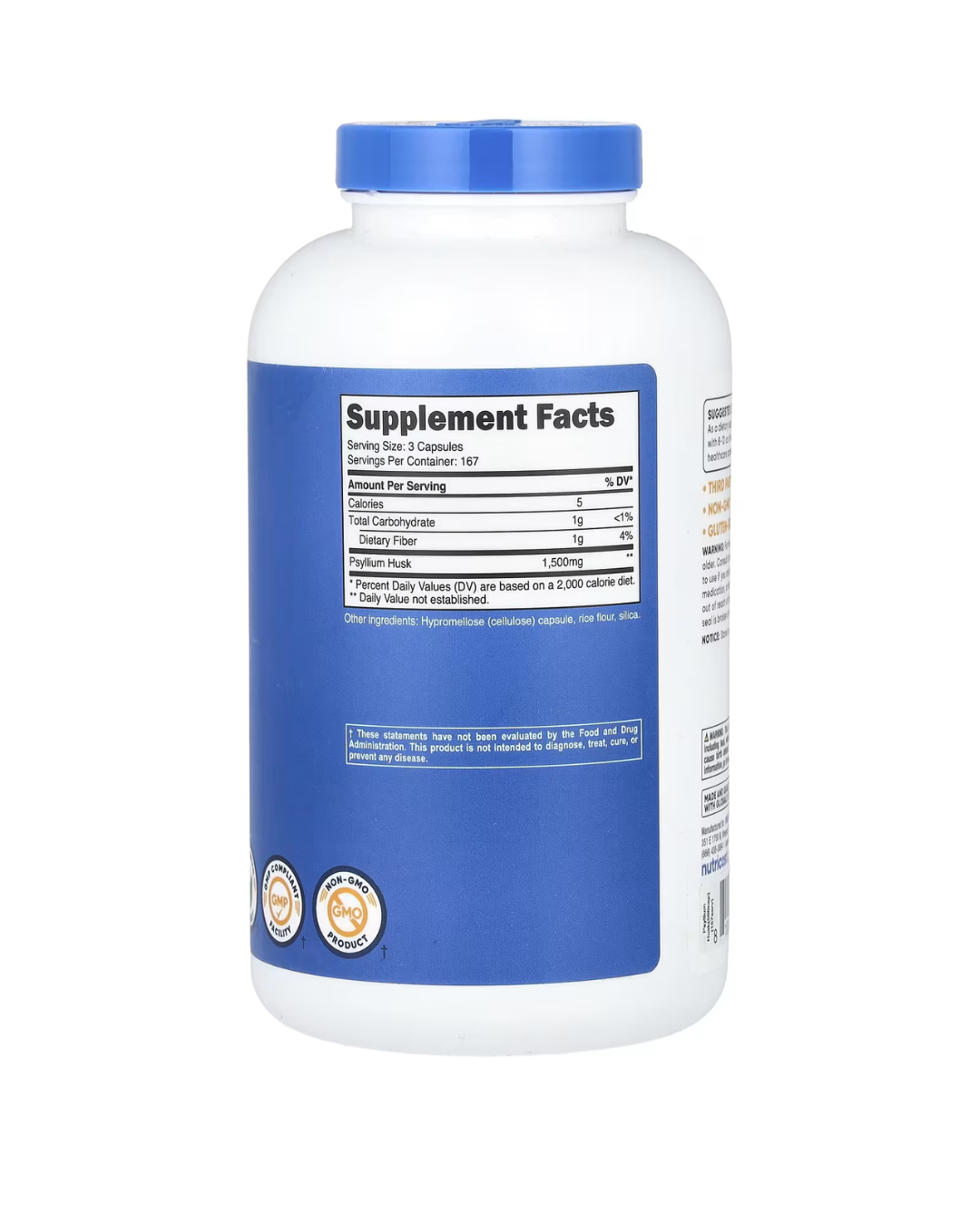 PSYLLIUM HUSK 1500MG 500 CAPSULES/ PSILIO FIBRA NATURAL