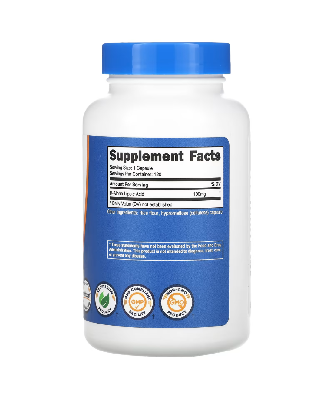 R ALPHA LIPOIC ACID 100MG 120 CAPSULES/ ACIDO R ALFA LIPOICO 120 CAPSULAS