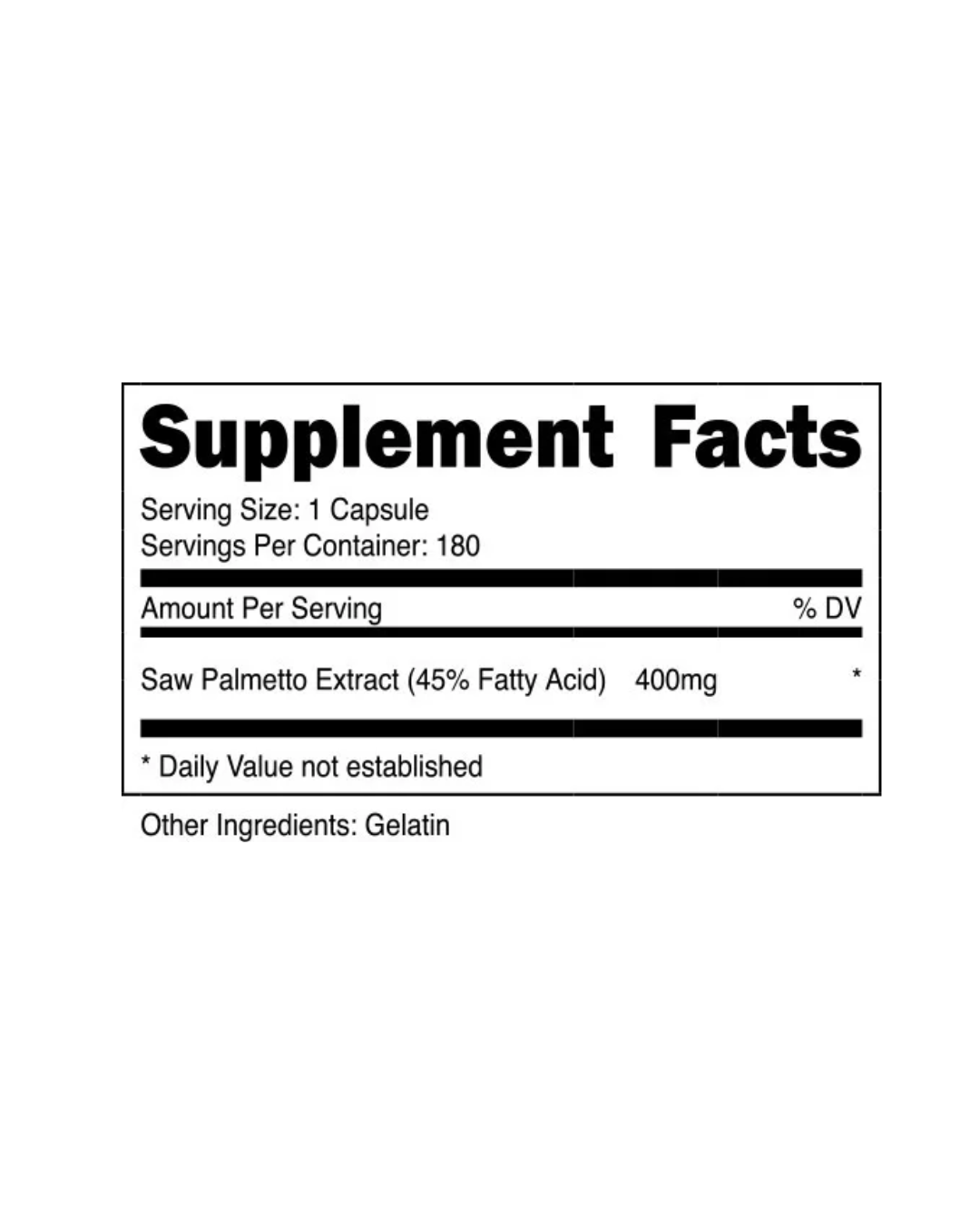 SAW PALMETTO 400 MG 180 CAPSULES