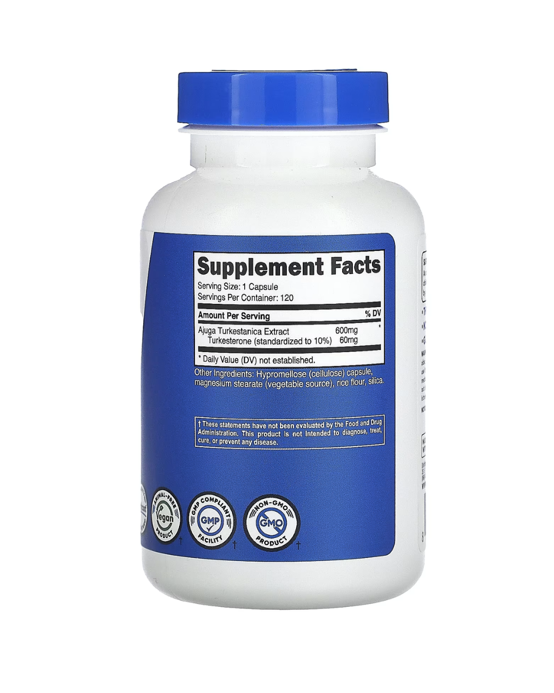 TURKESTERONE AJUGA TURKESTANICA 600 MH 120 CAPSULES