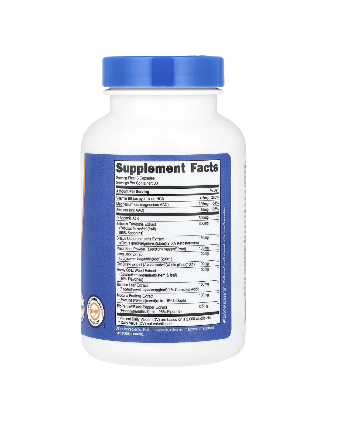TESTOSTERONE COMPLEX 1800MG 90 CAPSULES/ COMPLEJO DE TESTOSTERONA 90 CAPSULAS