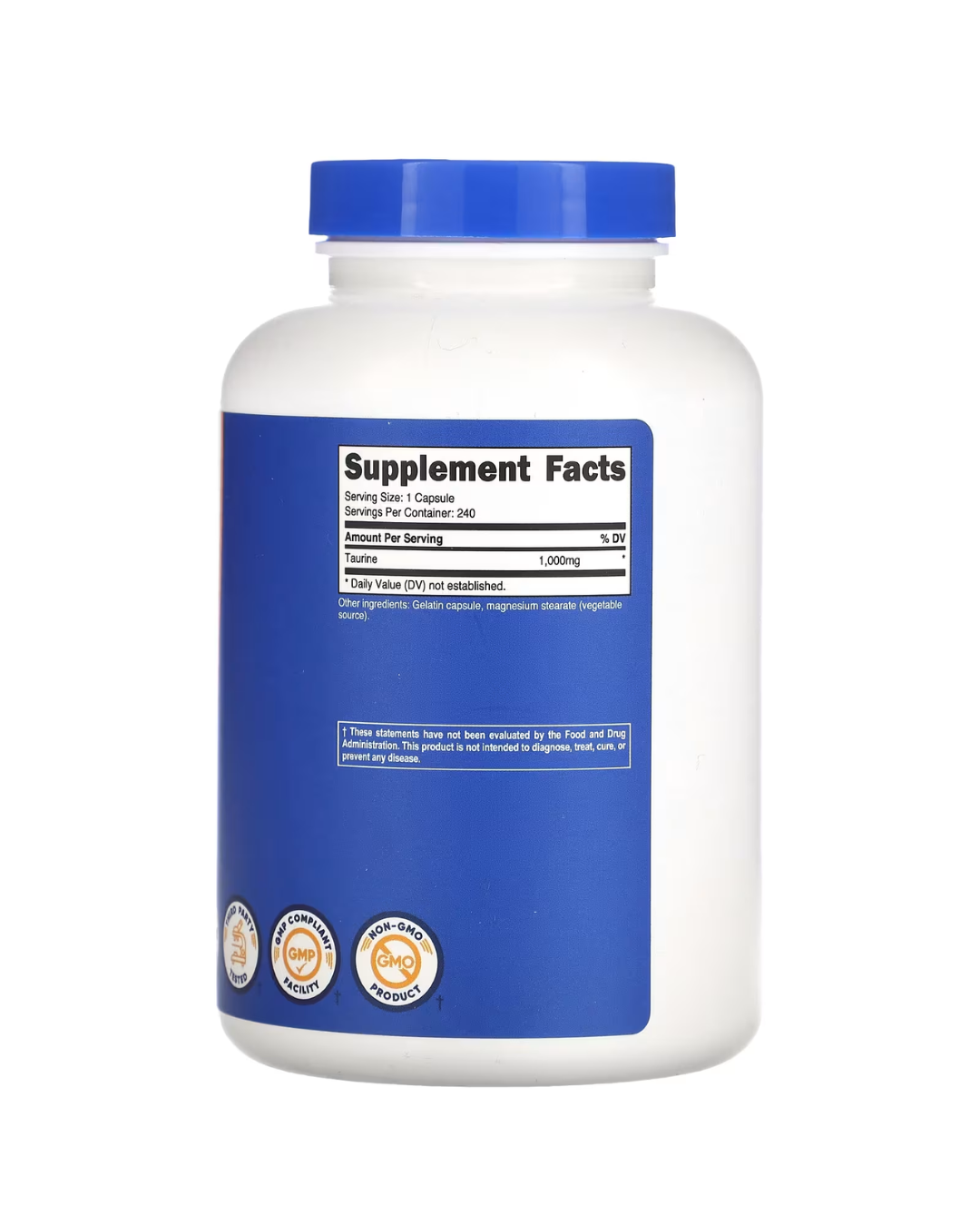 TAURINE 1000MG 240 CAPSULES/ TAURINA 1000MG 240 CAPSULAS