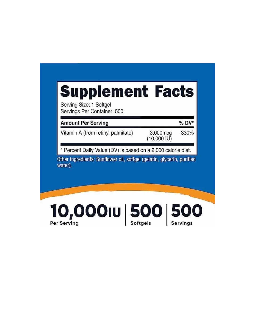 VITAMIN A 500 SOFTGELS RETYNIL PALMITATE/ RETINOL PALMITATO VITAMINA A 500 CAPSULAS GEL