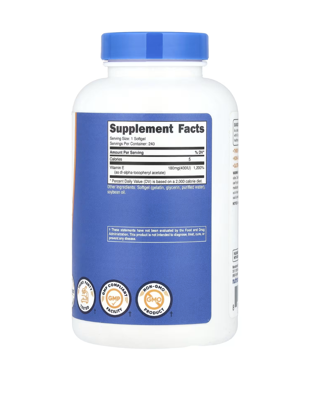 VITAMIN E 400 IU 240 SOFTGELS ALPHA TOCOPHERYL ACETATE/ VITAMINA E ALFA TOCOFERIL ACETATO CAPSULAS GEL