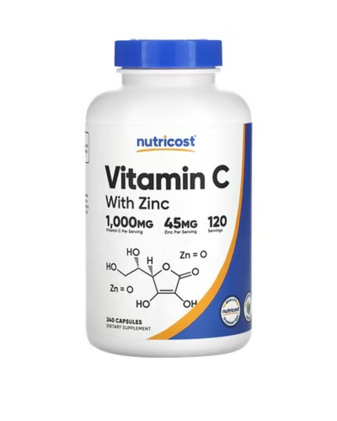 VITAMIN C 1000MG WITH ZINC 240 CAPSULES/ VITAMINA C ACIDO ASCORBICO CON ZINC 1000MG 240 CAPSULAS