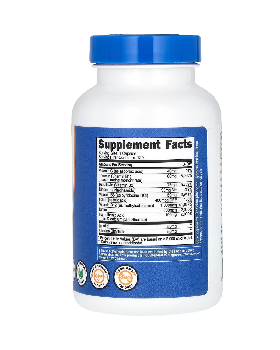 VITAMIN B COMPLEX 462MG 120 CAPSULES/ COMPLEJO B 120 CAPSULAS