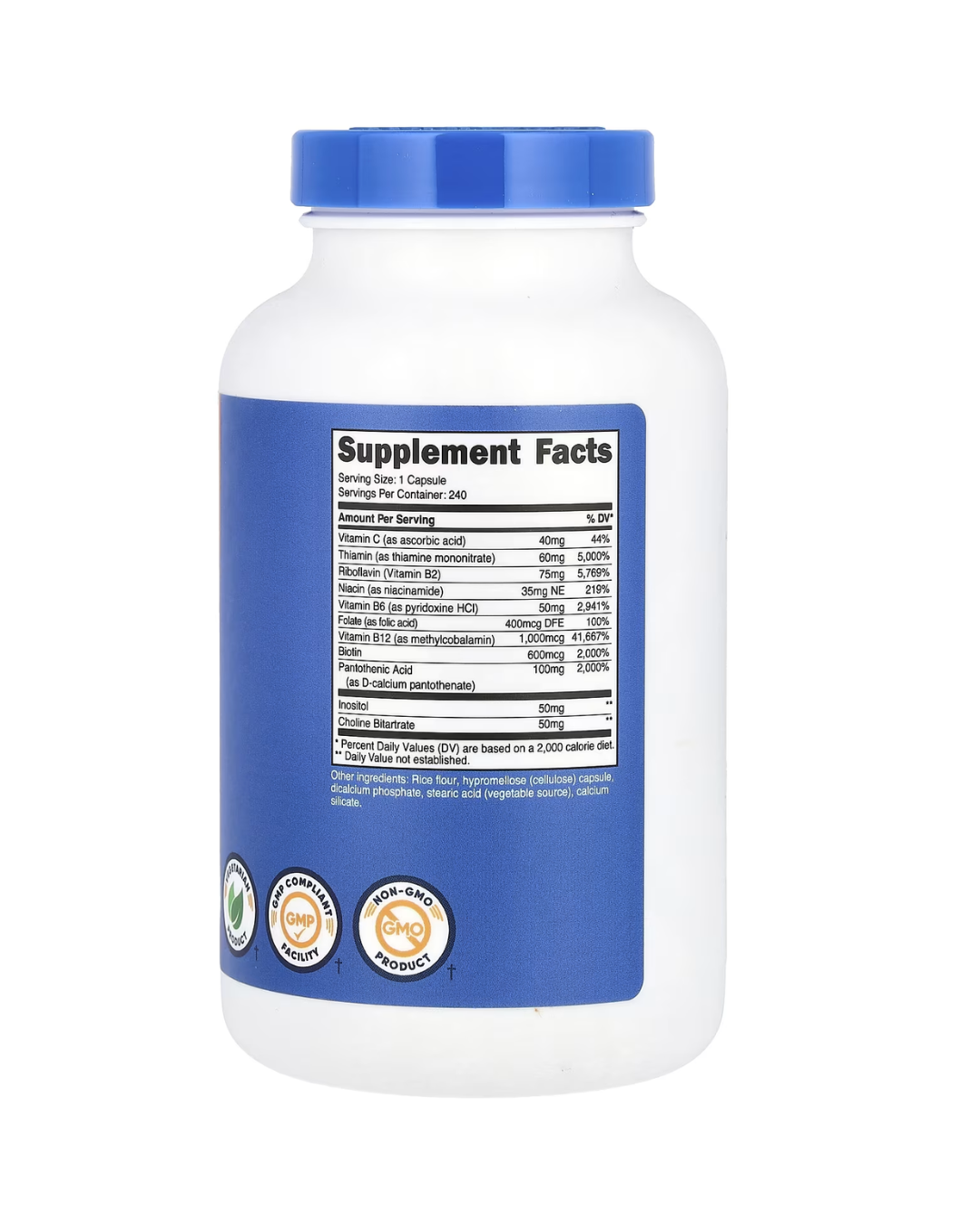 VITAMIN B COMPLEX 462MG 240 CAPSULES/ COMPLEJO B 240 CAPSULAS