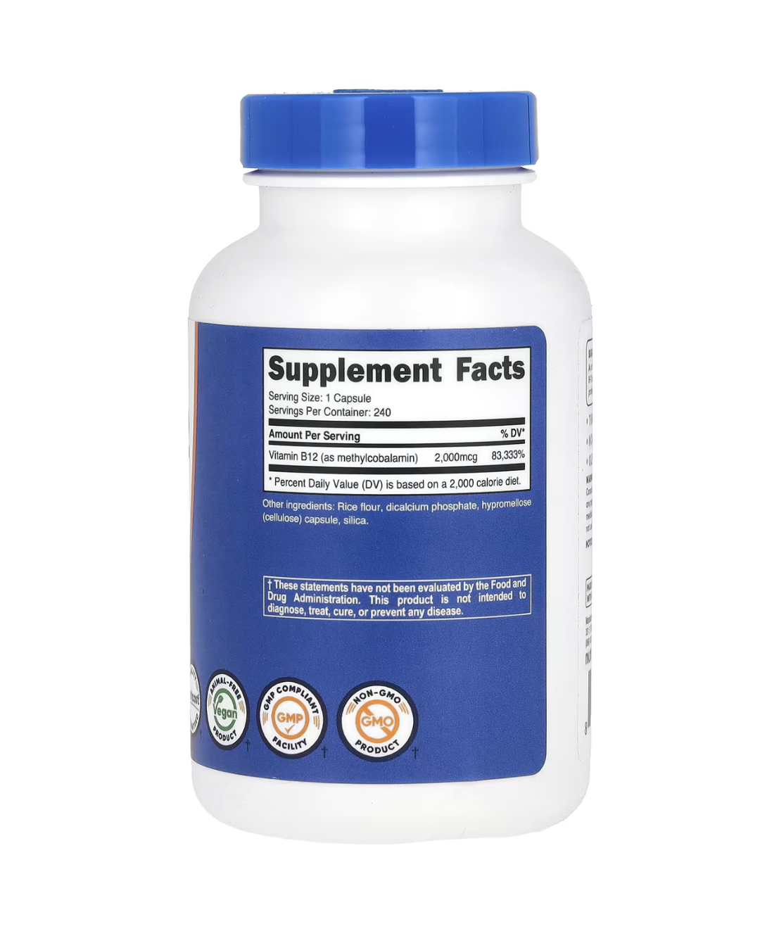 VITAMIN B12 2000MCG 240 CAPSULES/ VITAMINA B12 METILCOBALAMINA 2000MCG CAPSULAS