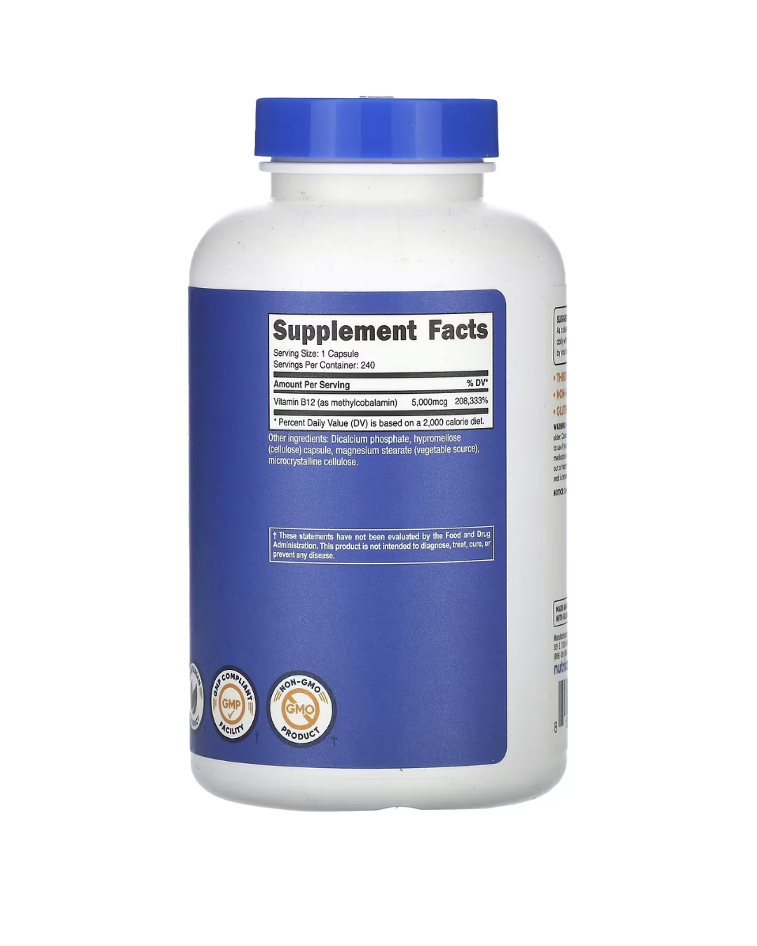 VITAMIN B12 5000MCG 240 CAPSULES/ VITAMINA B12 METILCOBALAMINA 5000MCG CAPSULAS