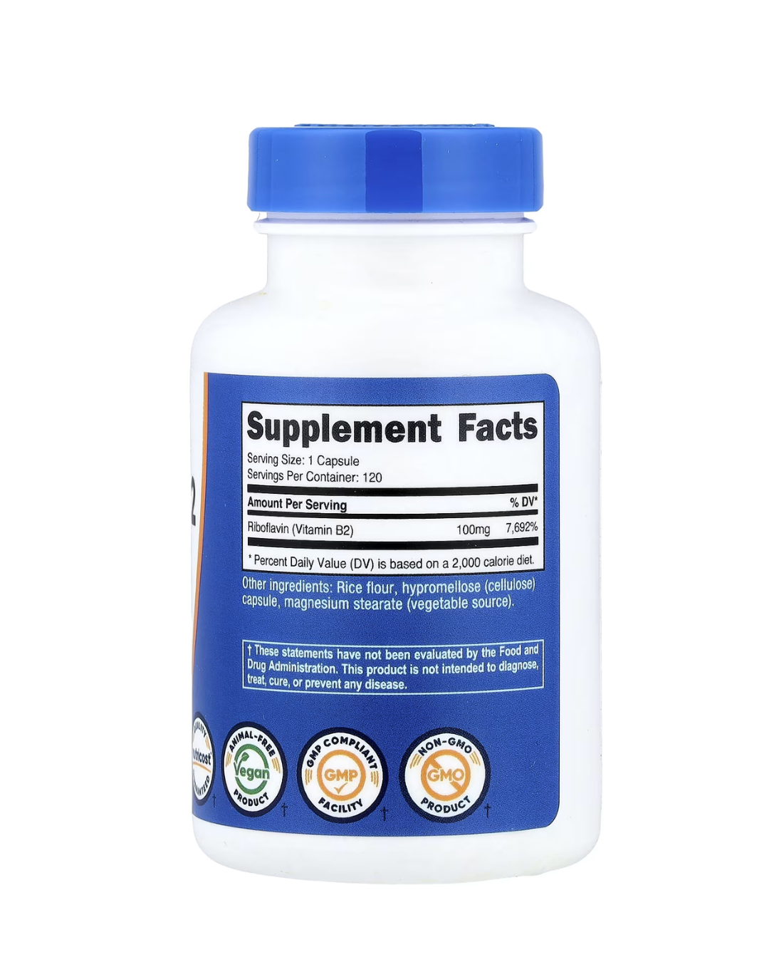 VITAMIN B2 100MG 120 CAPSULES/ RIBOFLAVINA