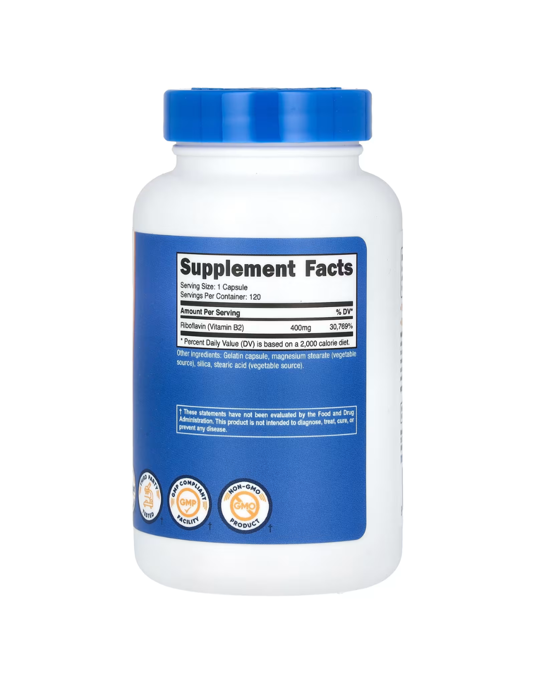 VITAMIN B2 400MG 120 CAPSULES/ RIBOFLAVINA