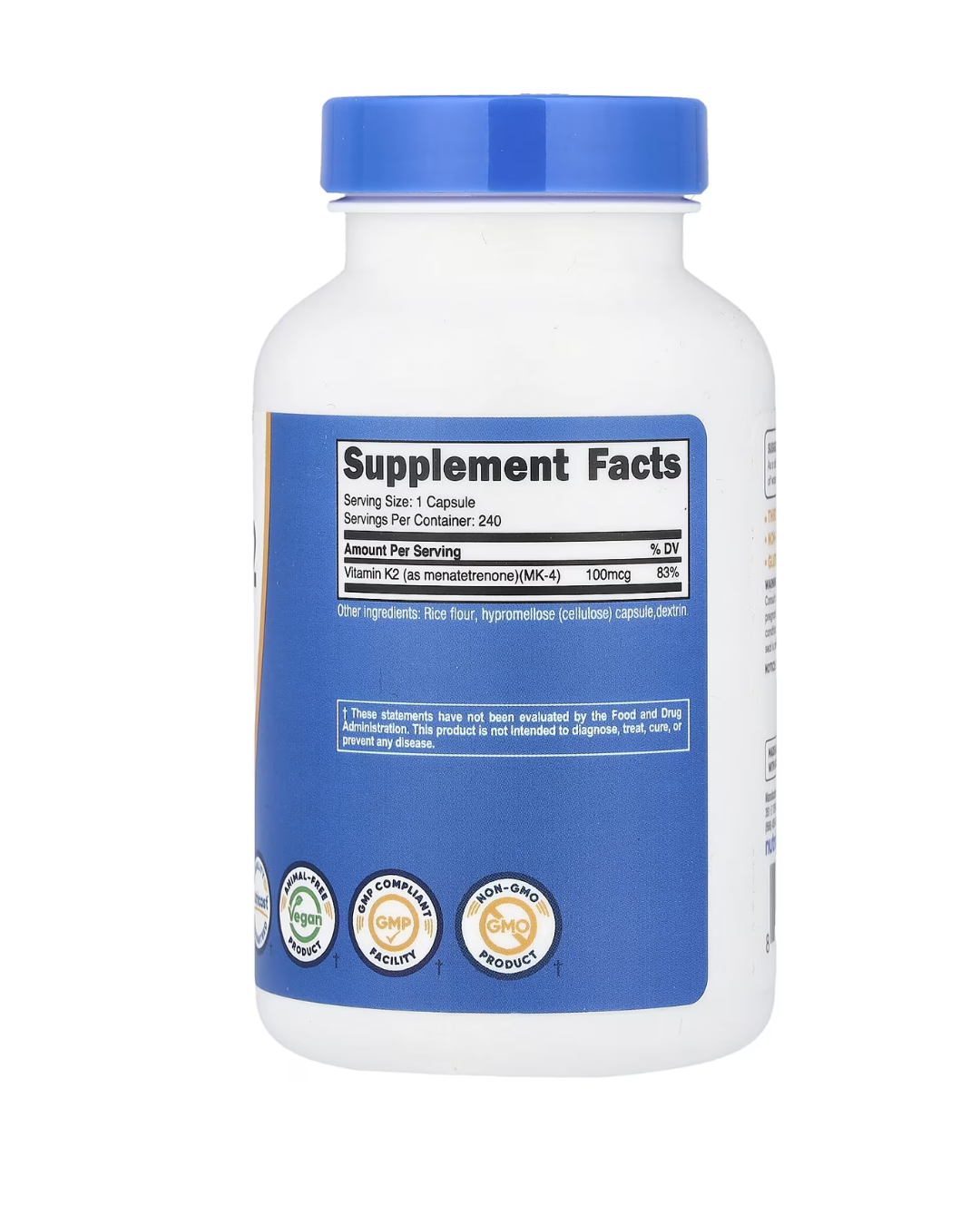 VITAMIN K2 MK4 100MCG 240 CAPSULES