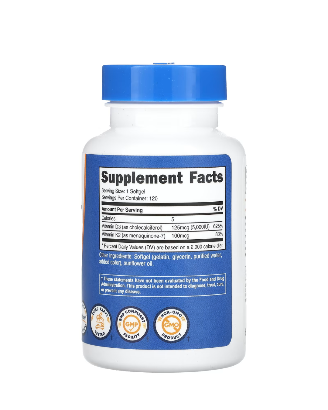 VITAMIN K2D3 5000 IU 120 SOFTGELS / VITAMINA K2D3 120 CAPSULAS GEL