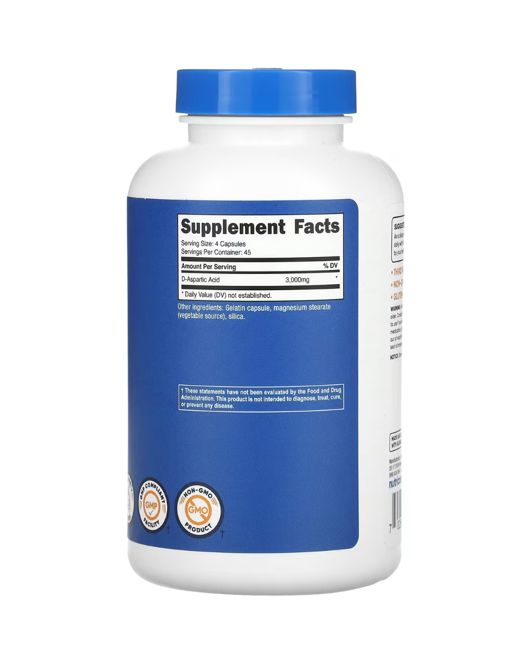 D ASPARTIC ACID 3000MG 180 CAPSULES/ D ASPARTIC ACID 180 CAPSULES