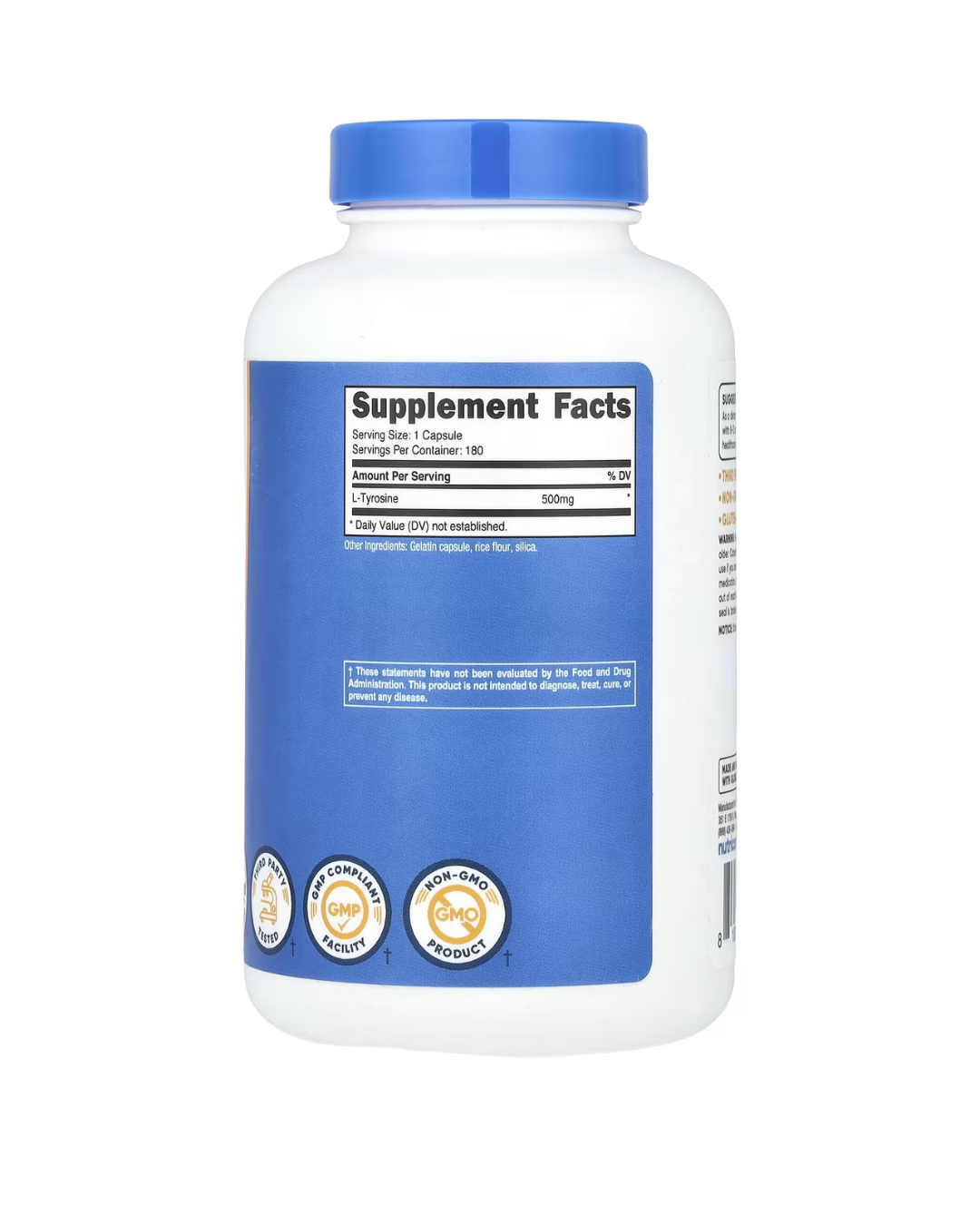 L TYROSINE 500MG 180 CAPSULES/ L TIROSINA 180 CAPSULAS