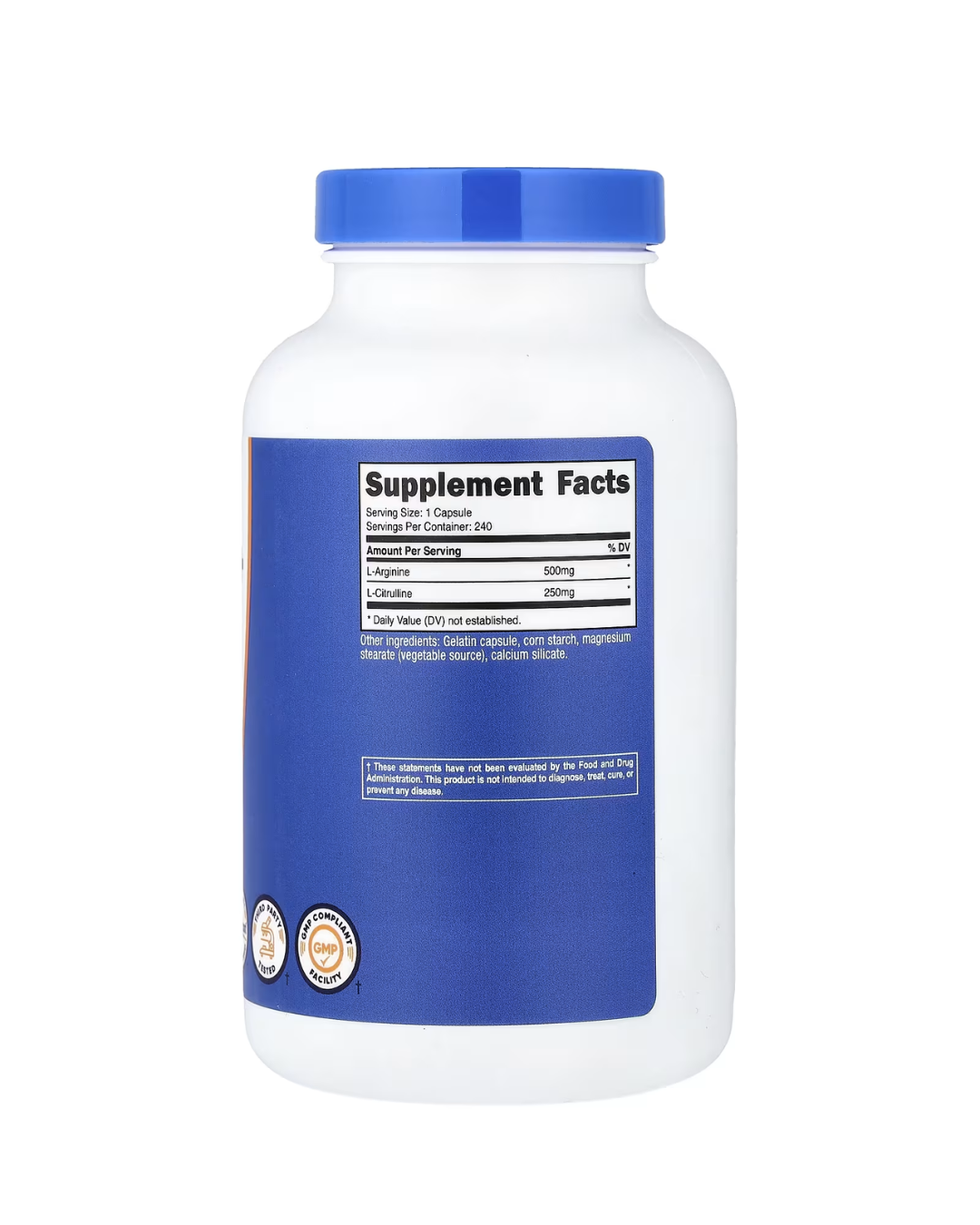 L ARGININE+CITRULLINE 750MG 240 CAPSULES/ L ARGININA + CITRULINA 240 CAPSULAS