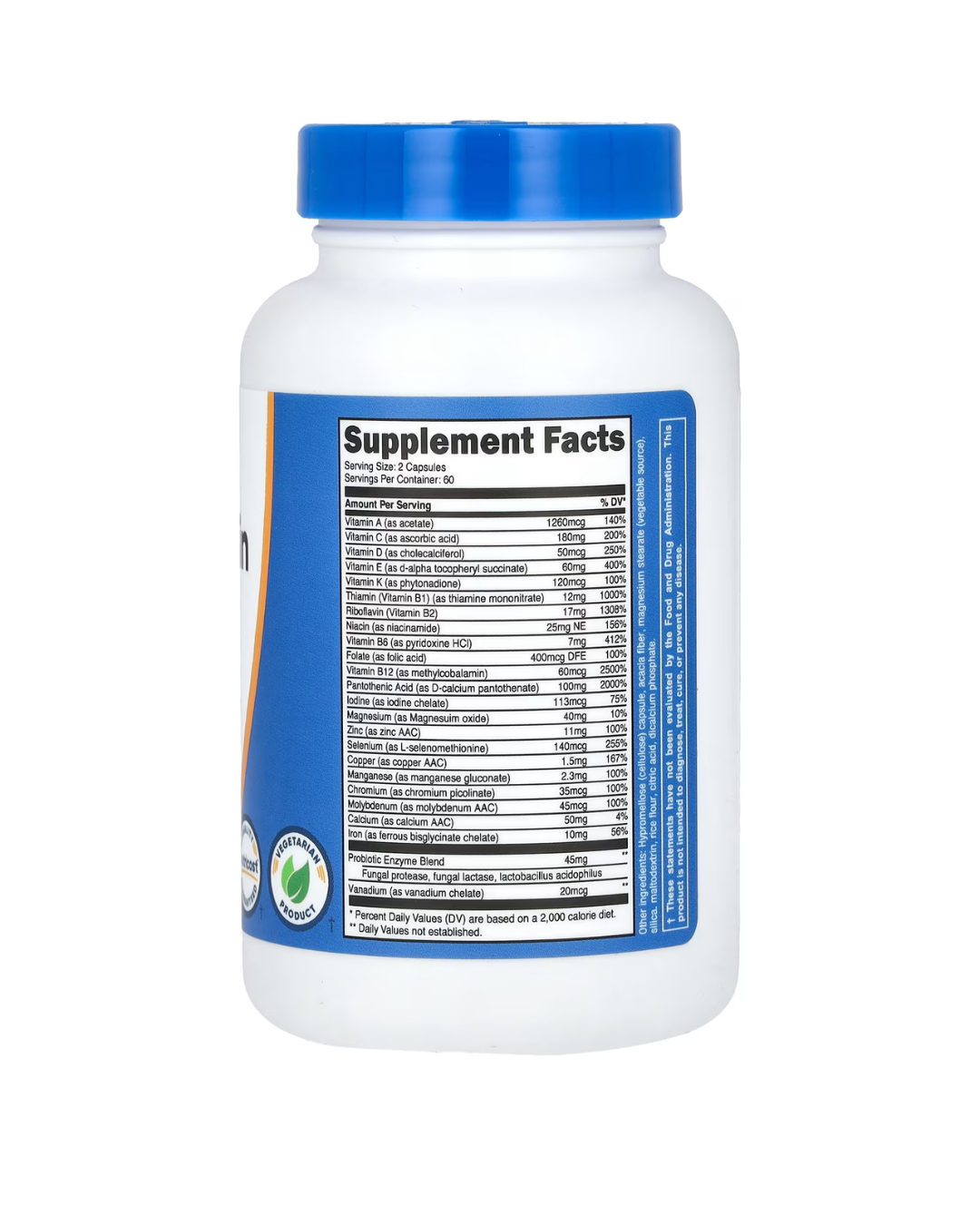 MULTIVITAMIN WITH PROBIOTICS 120 CAPSULES / MULTIVITAMINICO CAPSULAS