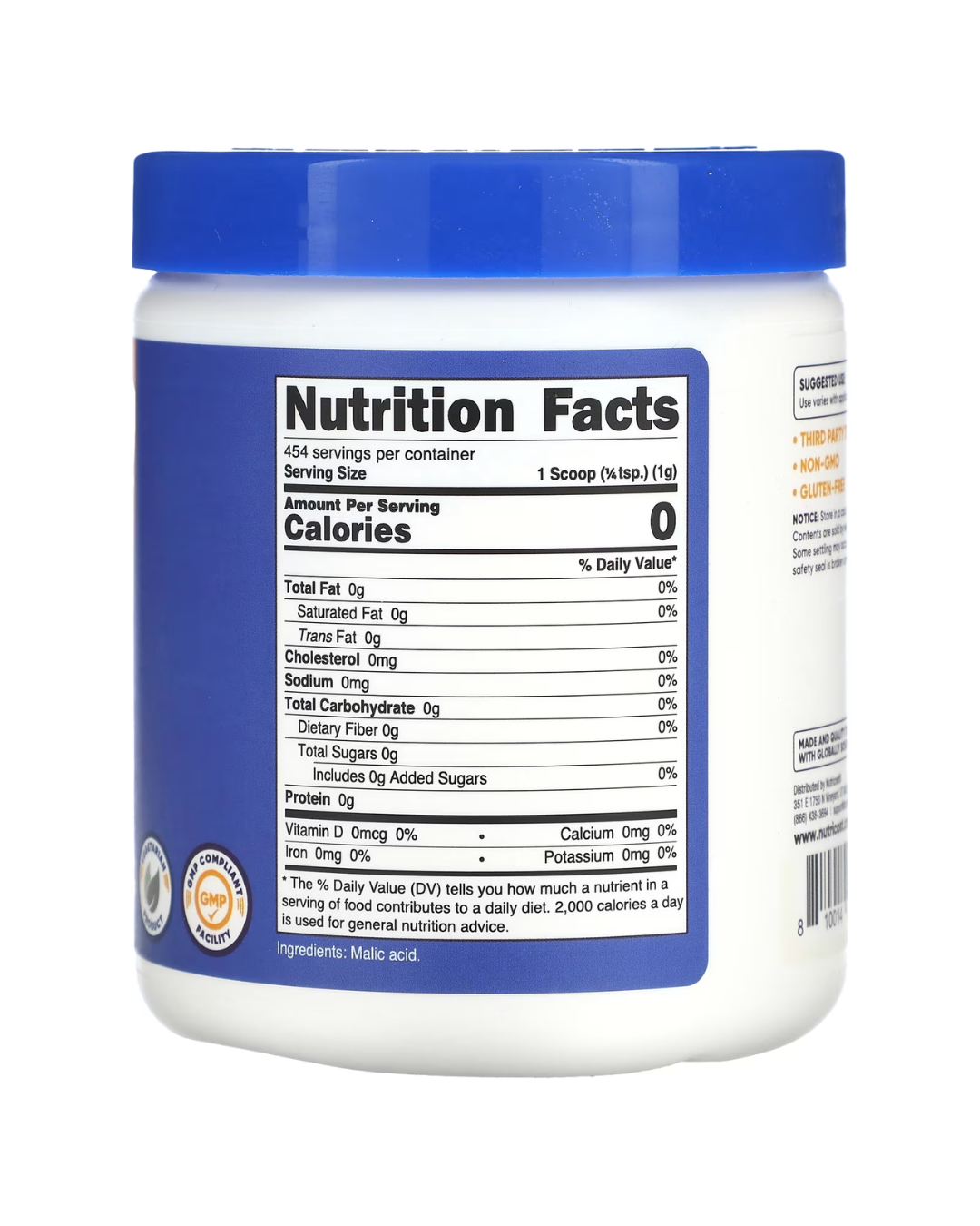 MALIC ACID POWDER 454 GRAMS/ ACIDO MALICO POLVO 454 GRAMOS