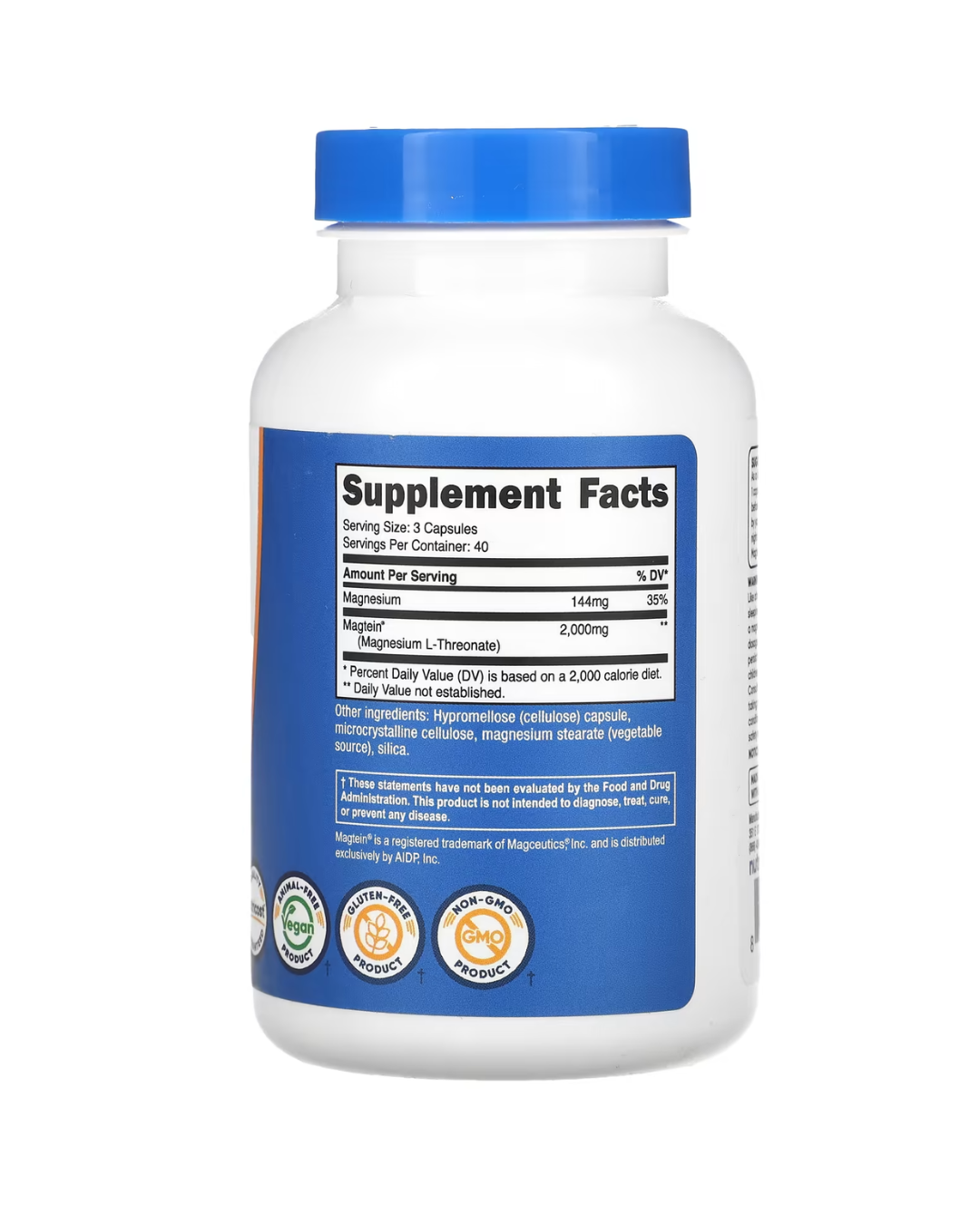 MAGTEIN MAGNESIUM THREONATE 2000MG 120 CAPSULES/ TREONATO DE MAGNESIO 120 CAPSULES