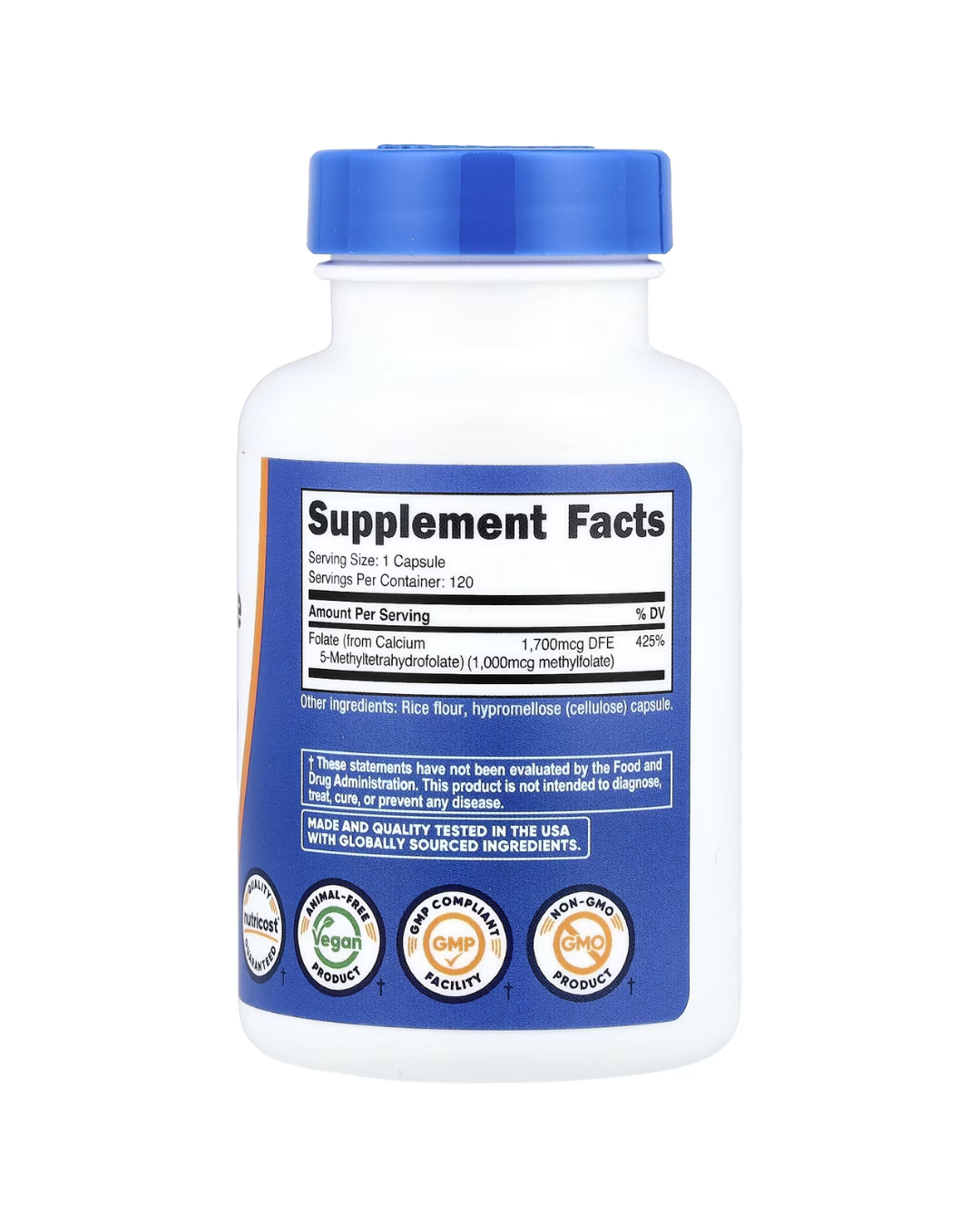 METHYL FOLATE 1000MCG 120 CAPSULES/ METIL FOLATO 120 CAPSULAS