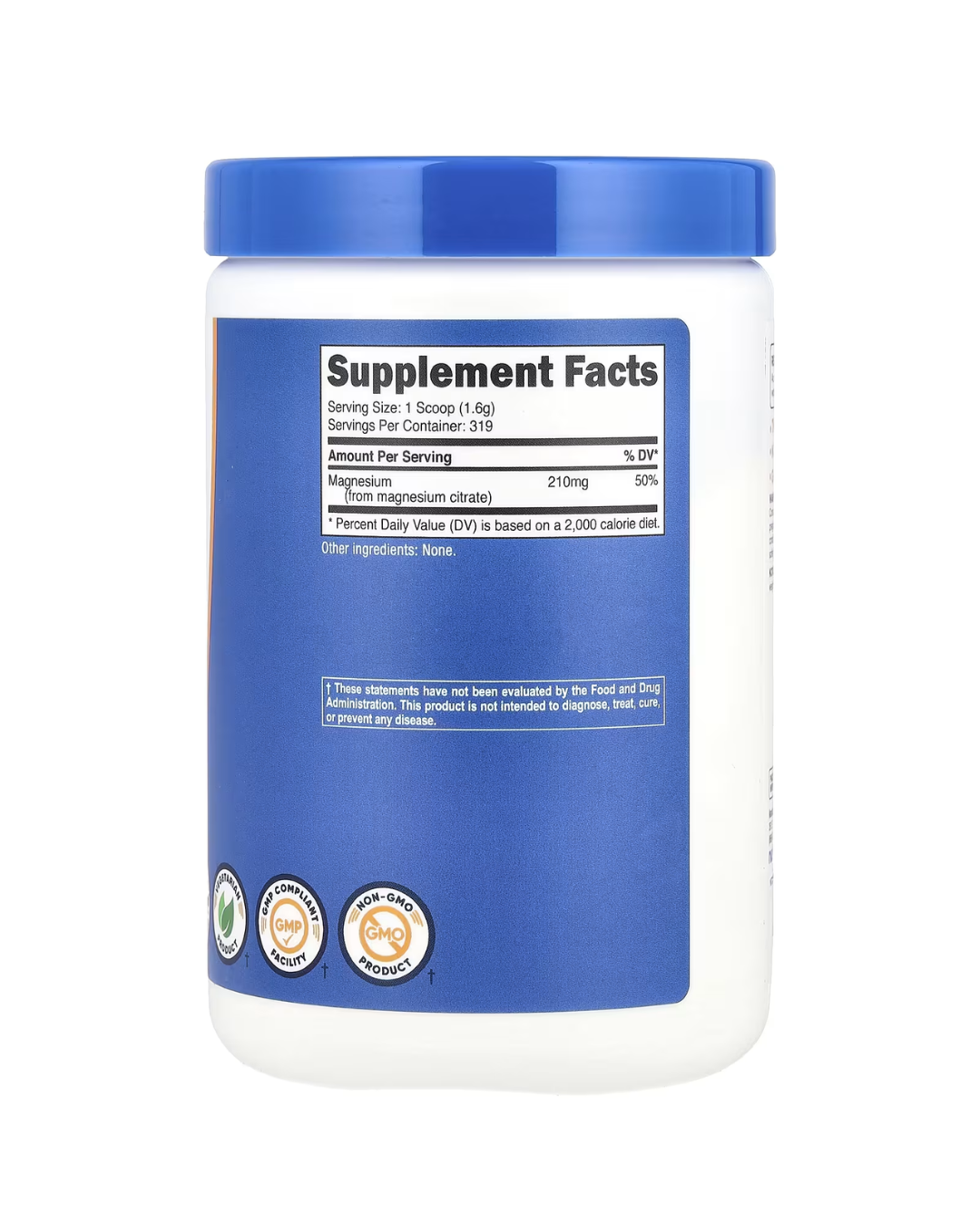 MAGNESIUM CITRATE 320 SERVINGS 500 GRAMOS POWDER/ CITRATO DE MAGNESIO POLVO