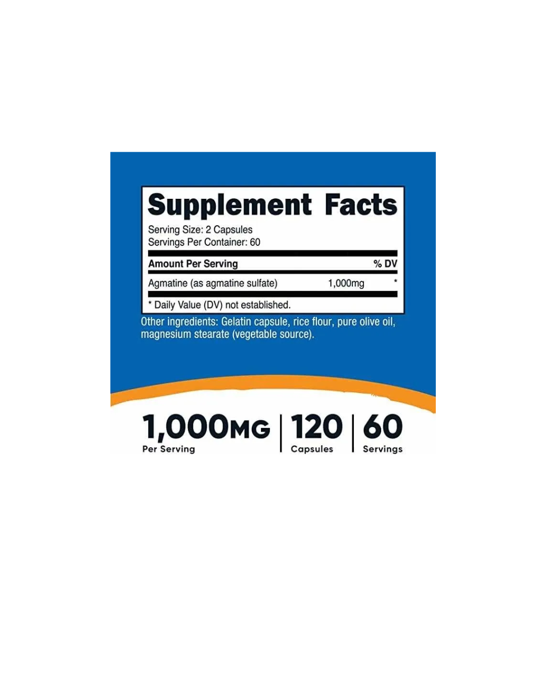 AGMATINE AGMATINE 1000 MG 120 CAPSULAS