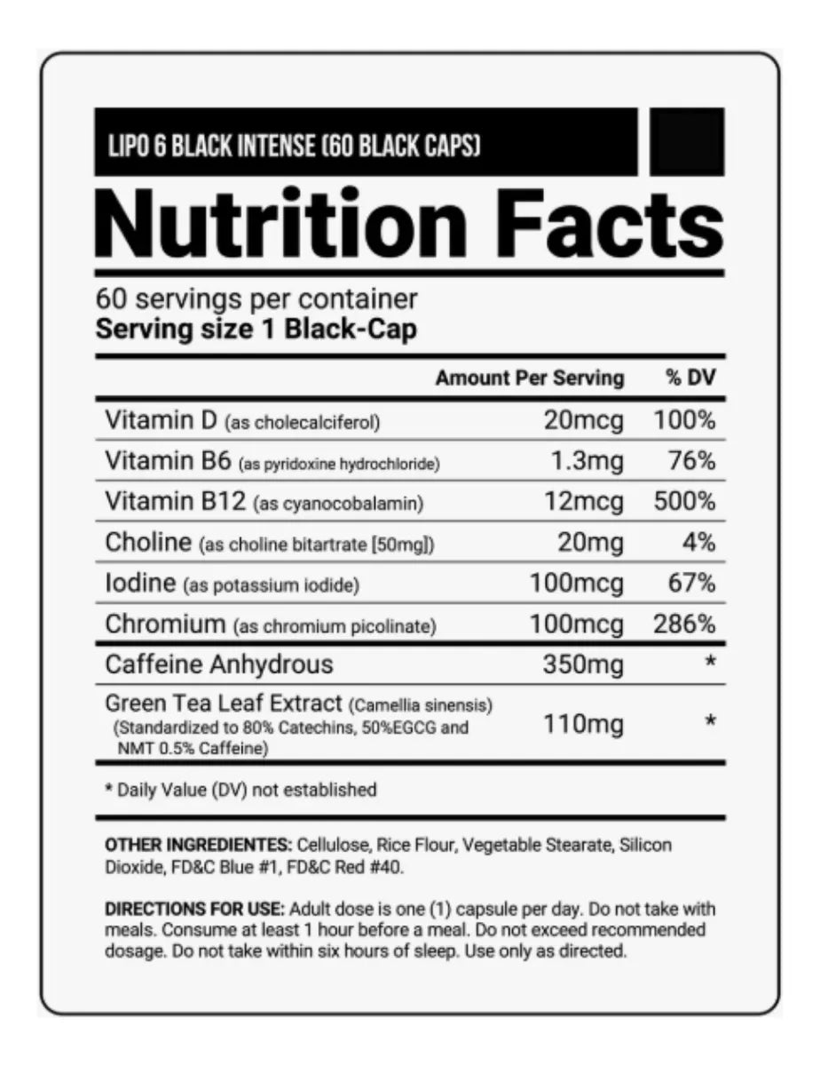 Lipo 6 black -60 caps amarillo
