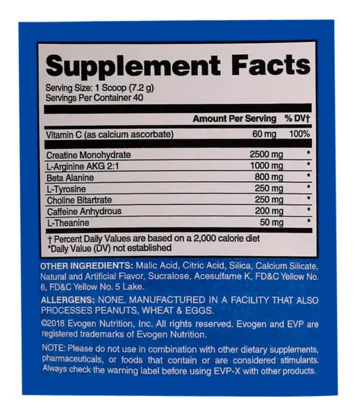 EVP-X  PRE ENTRENO 40 SERVICIOS EVOGEN