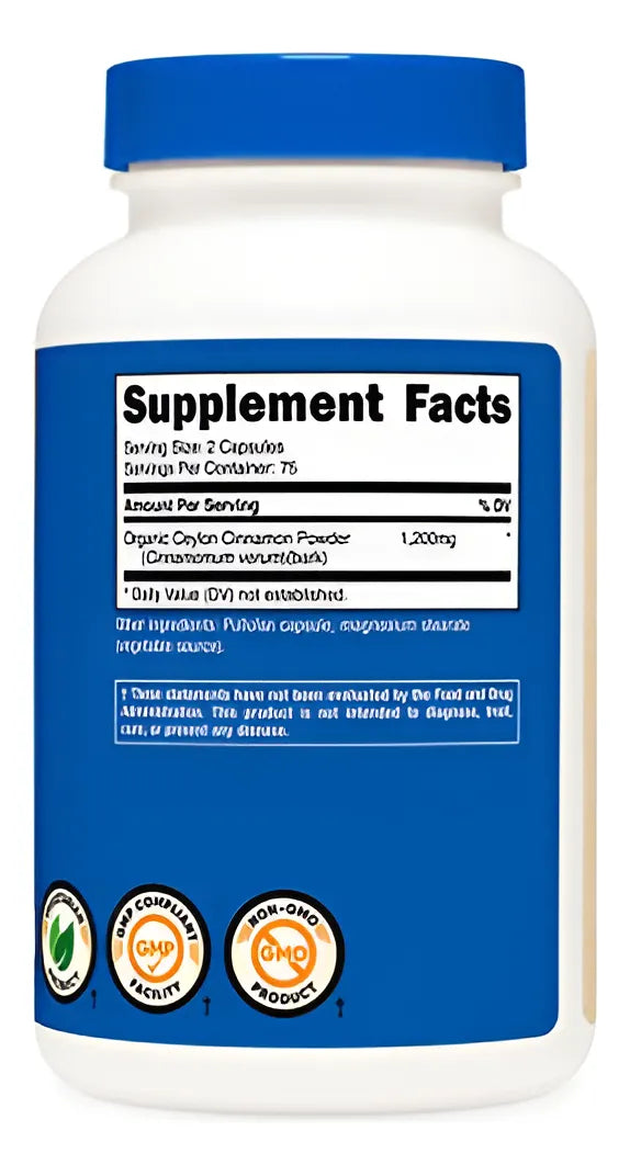 CINNAMON 1200MG 180 CAPSULES/ CANELA DE CEYLAN