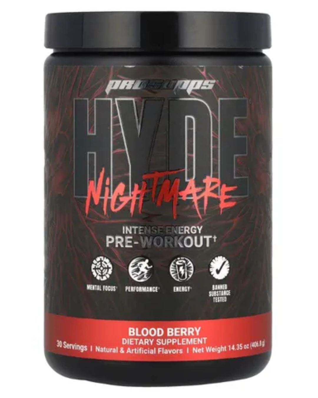 PRE ENTRENO PROSUPPS HYDE NIGHTMARE 30 SERV BLOOD BERRY