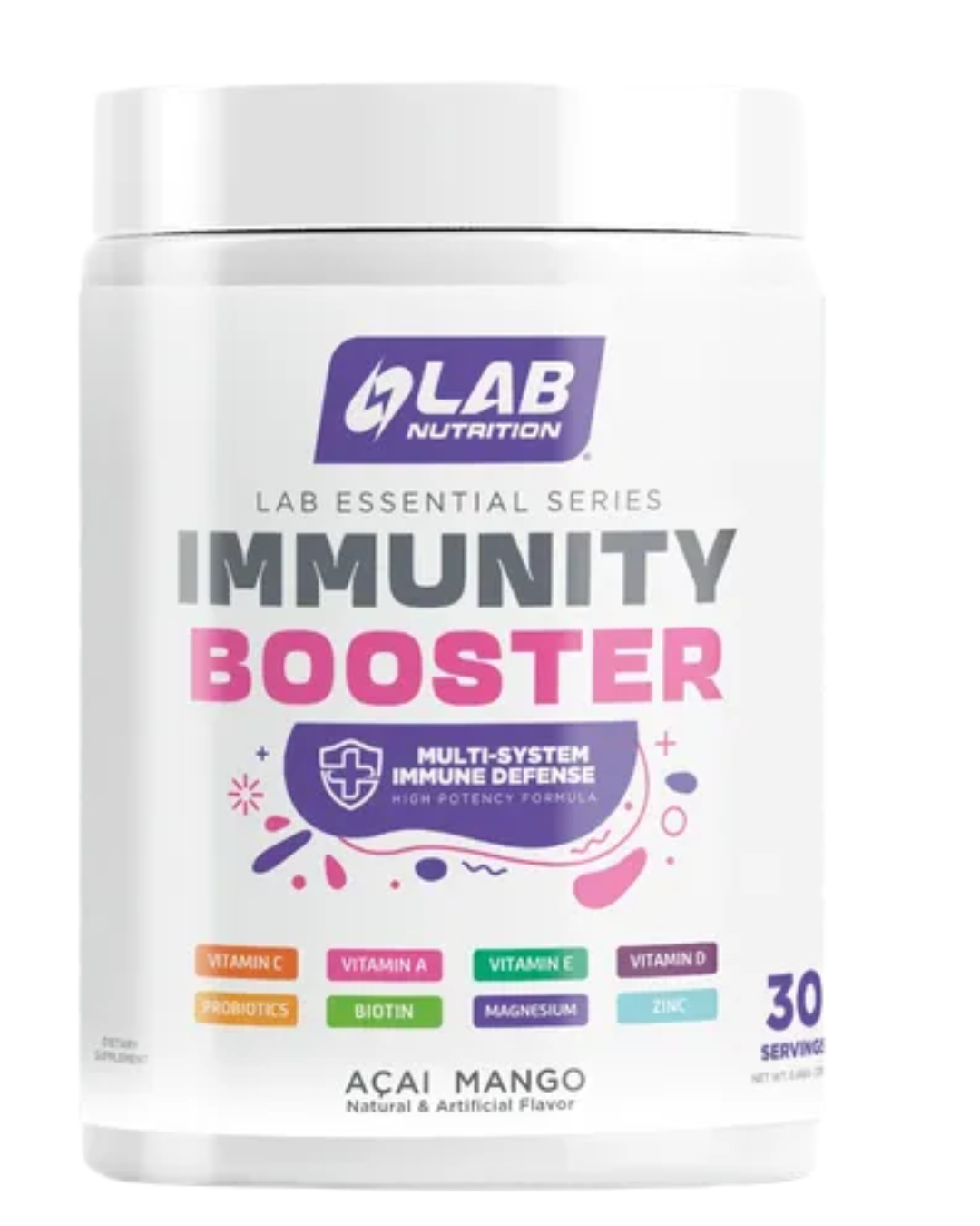 Immunity Booster 30 Servicios Multivitaminico Lab Nutrition Sabor Mango