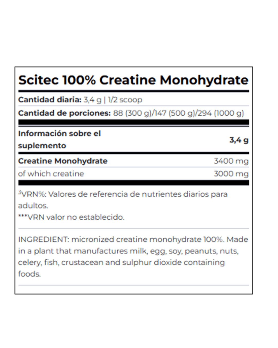 CREATINA SCITEC NUTRITION 300GR