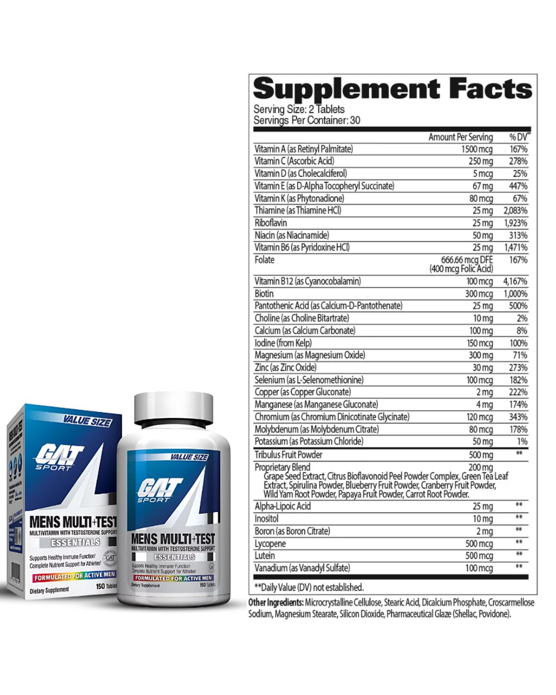 Mens Multi Test Multivitaminico Gat Sport 60 tabletas