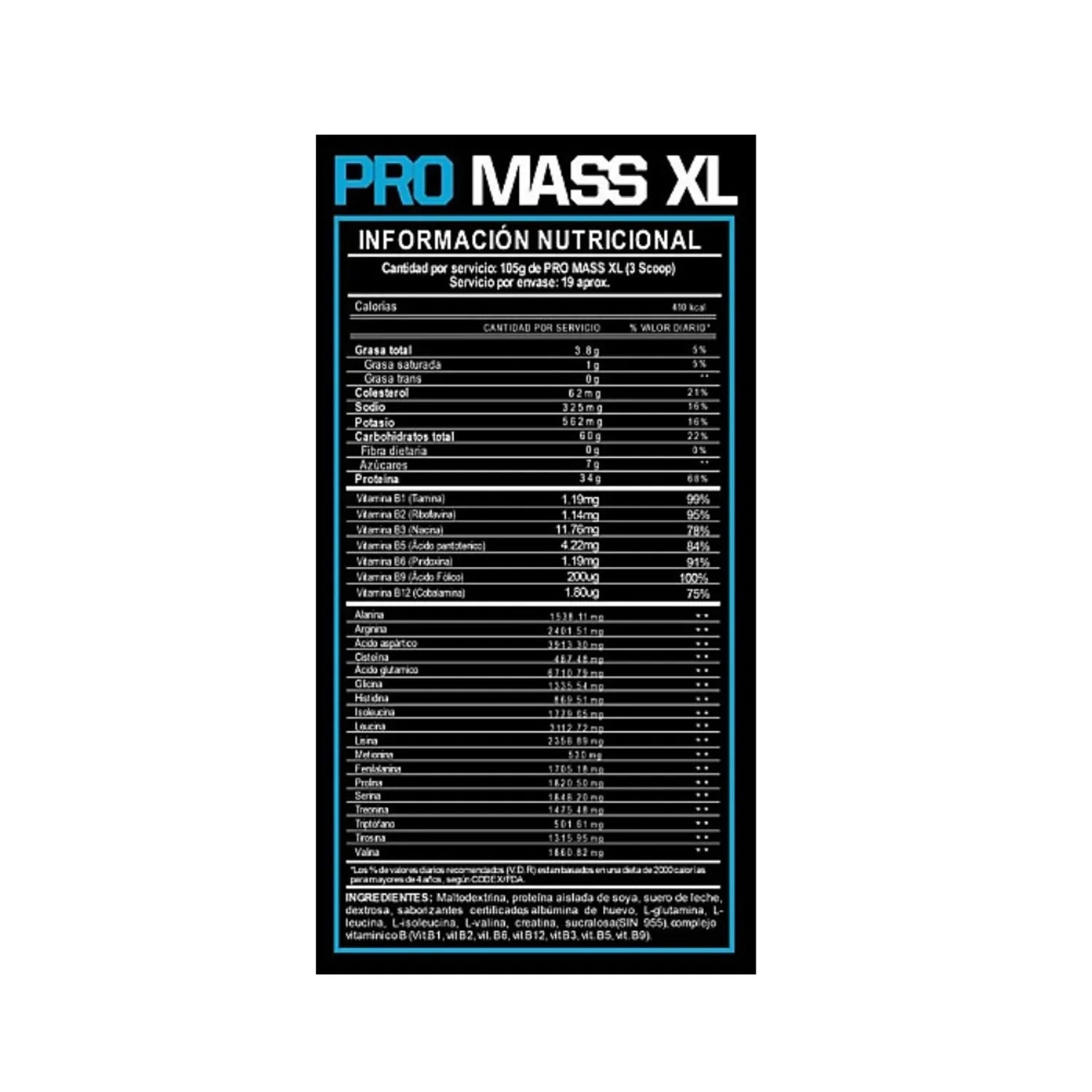 Proteína Pro Mass XL 5KG