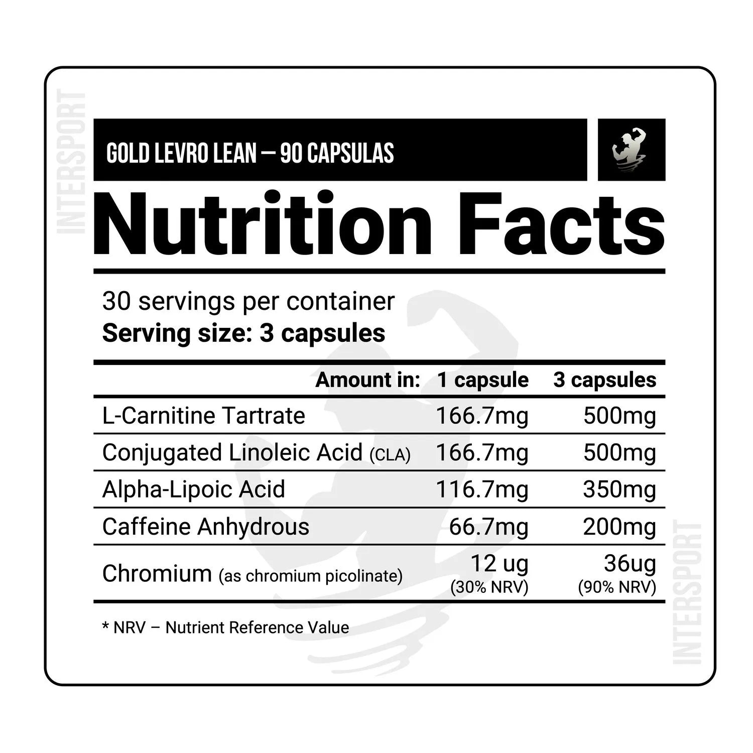 Quemador de grasa Gold LevroLean Kevin Levrone - 90 caps