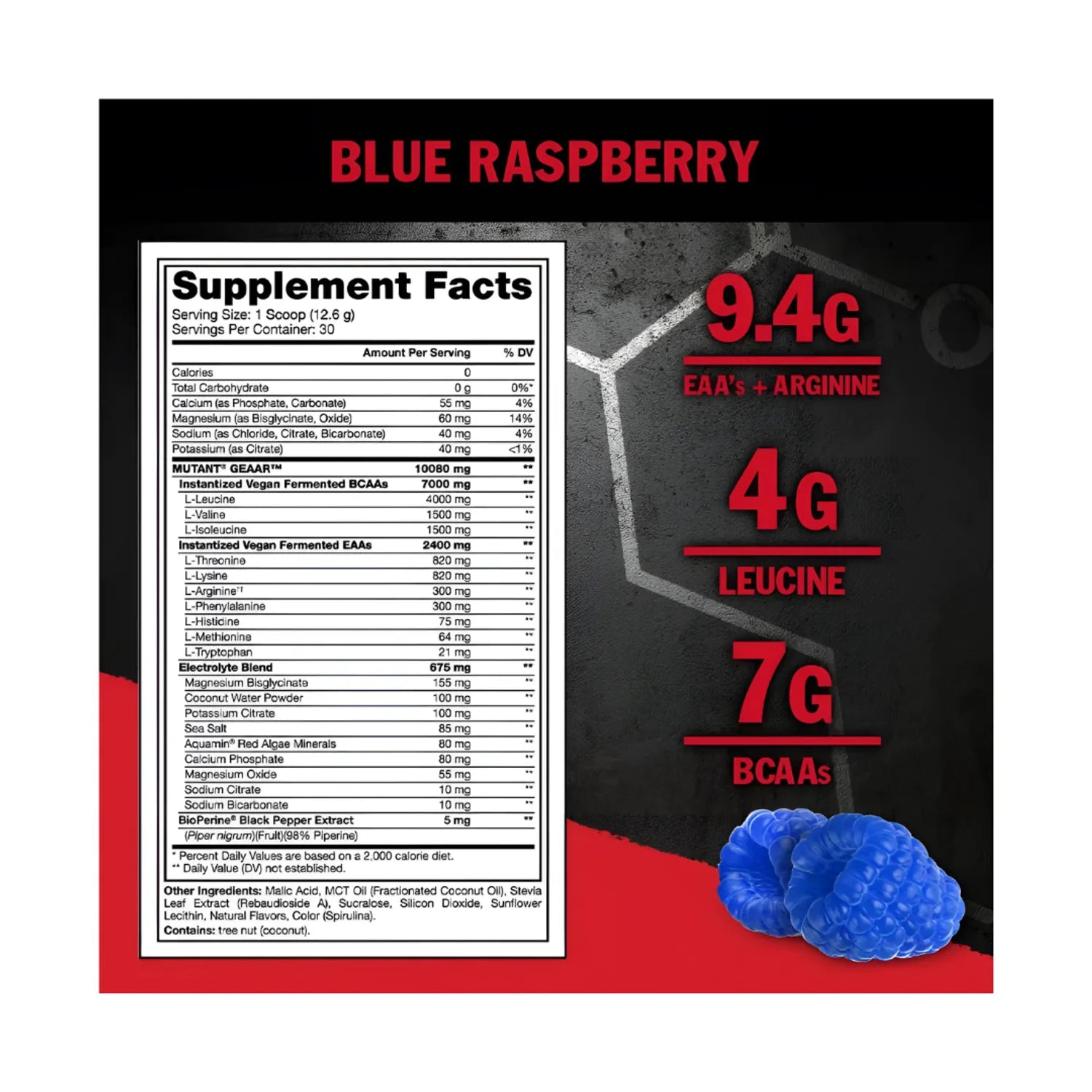Geaar 30 Servicios / 420 gr Eaas Mutant - Blue Raspberry